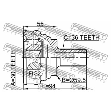 Шарнир приводного вала FEBEST 2310-030-3