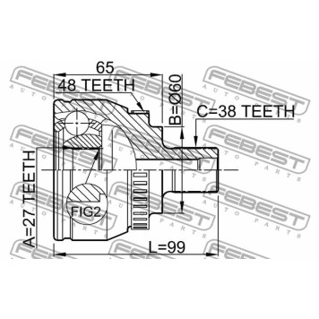 Шрус наружный 27x60x38 FEBEST 2310-SHARA48-1