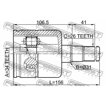 Шарнир приводного вала FEBEST 2311-TATLH-3