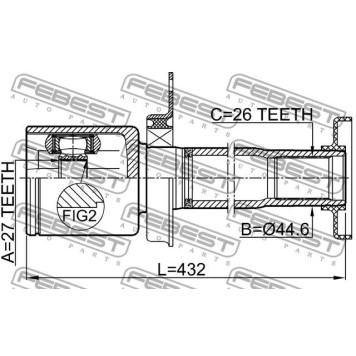 Шрус внутренний правый 27X44.4X26 подходит для VOLKSWAGEN TRANSPORTER/MULTIVAN T5 2003-2015 <b>FEBEST 2311-TR5RH</b>
