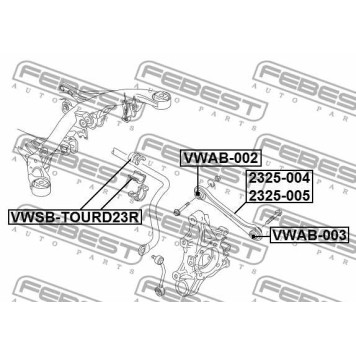 Тяга задняя поперечн правая VOLKSWAGEN TOUAREG 2010- <b>FEBEST 2325-005</b>-2