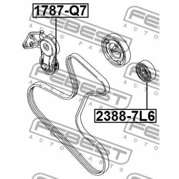 Ролик обводной комплект подходит для AUDI Q7 2006-2015 <b>FEBEST 2388-7L6</b>