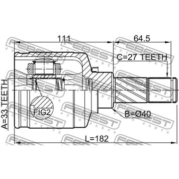 Шрус внутр левый RENAULT DUSTER 2011- <b>FEBEST 2411-DUSTAWDLH</b>-1