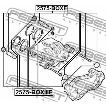 Ремкомплект тормозного суппорта FEBEST 2575-BOXF-3