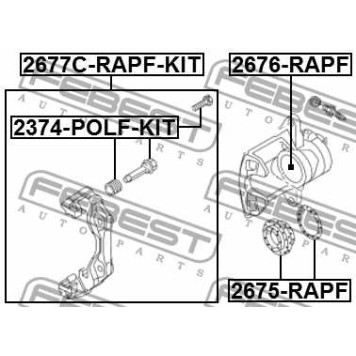 Поршень суппорта тормозного переднего подходит для SKODA FABIA Mk2 (5J) 2007-2014 <b>FEBEST 2676-RAPF</b>-2