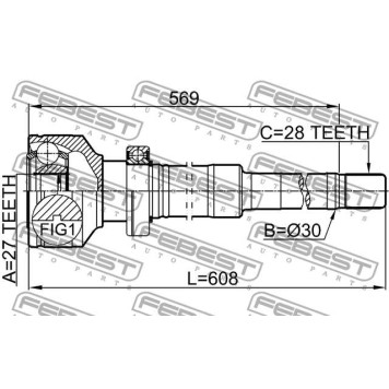 Шрус внутренний правый 27X30X28 подходит для VOLVO XC90 2003-2014 <b>FEBEST 2711-XC90RH</b>-1