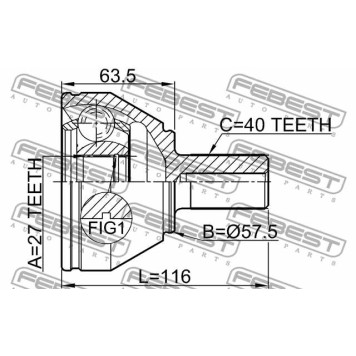 Шарнир приводного вала FEBEST 2910-FLIIF-3
