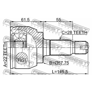 Шарнир приводного вала FEBEST 2910-FLIIR-3