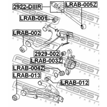 Болт с эксцентриком подходит для Land Rover DISCOVERY IV 2010- <b>FEBEST 2929-002</b>-1
