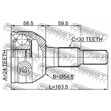 Шарнир приводного вала FEBEST 3210-SRX-3