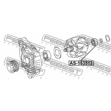 Подшипник генератора шариковый (15x35x13) TOYOTA LAND CRUISER PRADO 120 <b>FEBEST AS-153513</b>-2