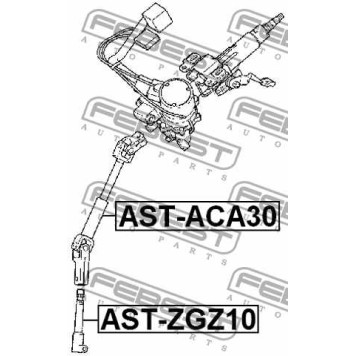 Вал сошки рулевого управления FEBEST AST-ACA30-3