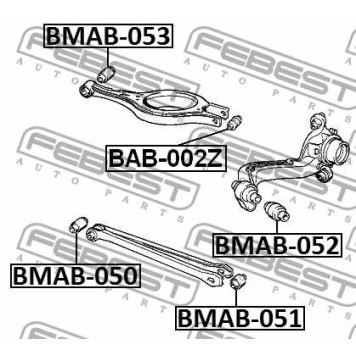 Сайлентблок задн поперечн тяги BMW X3 E83 2003-2010 <b>FEBEST BMAB-050</b>-2