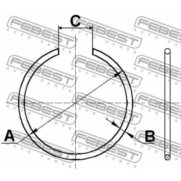 Кольцо стопорное 29X2 подходит для MITSUBISHI LANCER,LANCER CEDIA CS,CT# 2000.03-2009.08 [JPN] <b>FEBEST CC-1-29X2</b>-1