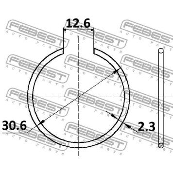 Кольцо стопорное MITSUBISHI CHALLENGER K90# 1996.05-2001.08 <b>FEBEST CC-1-30X2</b>-2