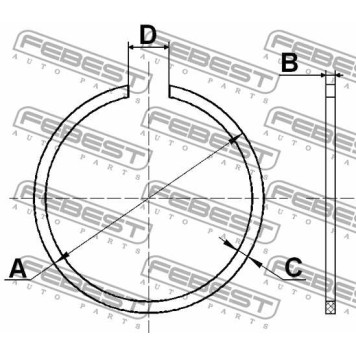 Кольцо стопорное 23.8X1.7 подходит для FORD FOCUS CB8 2011- [EU] <b>FEBEST CC-2-24X2</b>-1