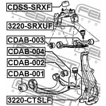 Втулка, амортизатор FEBEST CDSS-SRXF-3