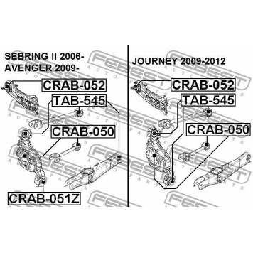 Подвеска рычага независимой подвески колеса FEBEST CRAB-050-3