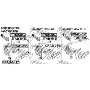 Подвеска рычага независимой подвески колеса FEBEST CRAB-052-3