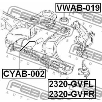 Сайлентблок передний переднего рычага FEBEST CYAB-002-1