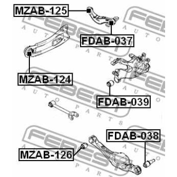 Втулка рычага колесной подвески FEBEST FDAB-039-3