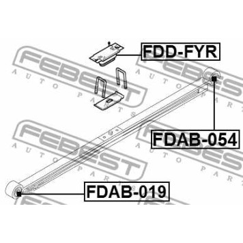 Сайлентблок задн рессоры FORD TRANSIT FY 2000-2006 <b>FEBEST FDAB-054</b>-2
