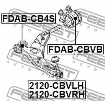 Подвеска рычага независимой подвески колеса FEBEST FDAB-CBVB-3