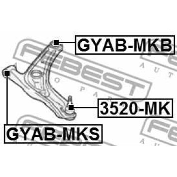 Подвеска рычага независимой подвески колеса FEBEST GYAB-MKS-3