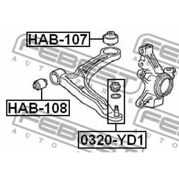 Подвеска рычага независимой подвески колеса FEBEST HAB-107-3