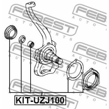 Ремкомплект поворотного кулака TOYOTA LAND CRUISER 100 (1998-2007) <b>FEBEST KIT-UZJ100</b>-1