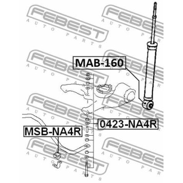 Сайлентблок задн амортизатора MITSUBISHI GRANDIS NA4W/NA8W 2003-2009 <b>FEBEST MAB-160</b>-1