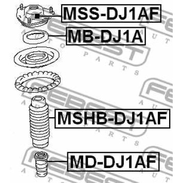 Подшипник опоры стойки амортизатора FEBEST MB-DJ1A-3