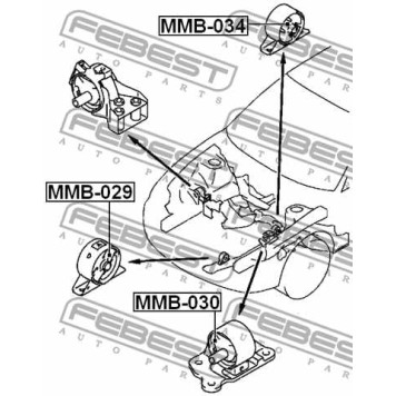 Сайлентблок задней подушки двигателя at FEBEST MMB-034-1