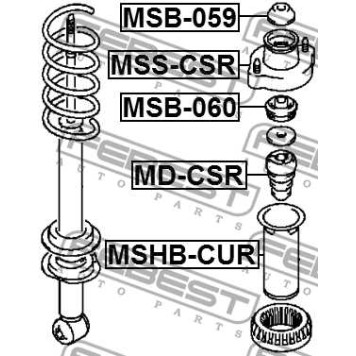 Пыльник амортизатора задний MITSUBISHI LANCER CS 2000-2009 <b>FEBEST MSHB-CUR</b>-1