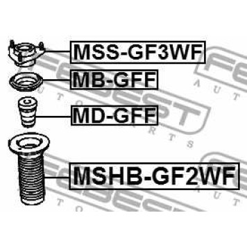 Пыльник амортизатора передний MITSUBISHI OUTLANDER GF0# 2012.04-2013.01 <b>FEBEST MSHB-GF2WF</b>-1