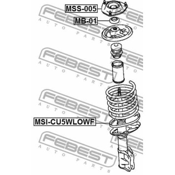 Проставка пружины нижняя MITSUBISHI LANCER/CEDIA CS,CT <b>FEBEST MSI-CU5WLOWF</b>