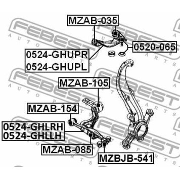 Подвеска рычага независимой подвески колеса FEBEST MZAB-154-3