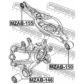 Подвеска рычага независимой подвески колеса FEBEST MZAB-155-3