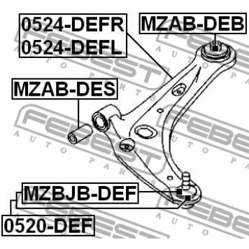 Ремкомплект, несущих / направляющих шарниров FEBEST MZBJB-DEF-3