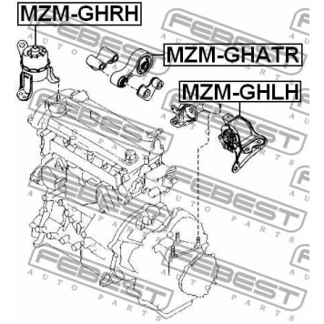 Подвеска двигателя FEBEST MZM-GHRH-3
