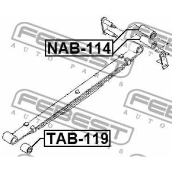 Втулка листовой рессоры FEBEST NAB-114-3