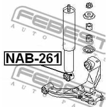 Втулка, амортизатор FEBEST NAB-261-3