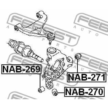 Сайлентблок задней цапфы FEBEST NAB-270-1