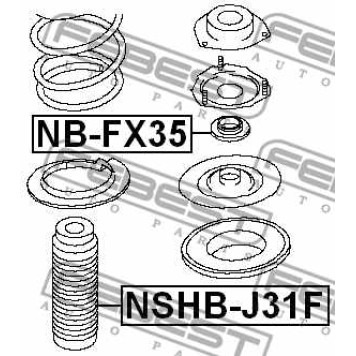Подшипник опоры стойки амортизатора FEBEST NB-FX35-3