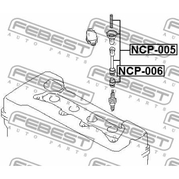 Наконечник катушки зажигания NISSAN TEANA J31, X-TRAIL T30, MURANO Z30 <b>FEBEST NCP-006</b>-1