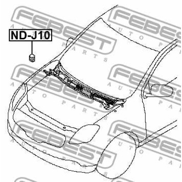 Отбойник капота NISSAN QASHQAI J10E 2006-2013 <b>FEBEST ND-J10</b>-1