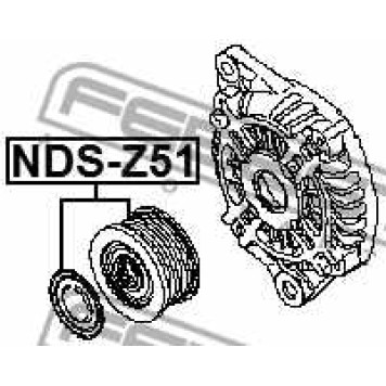Ременный шкив, генератор FEBEST NDS-Z51-3