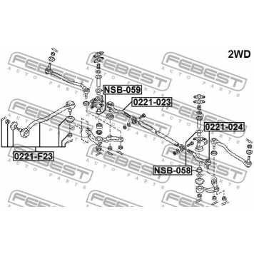 Втулка, рычаг поворотного кулака FEBEST NSB-059-3