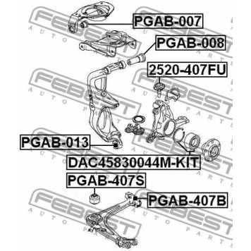 Подвеска рычага независимой подвески колеса FEBEST PGAB-008-3