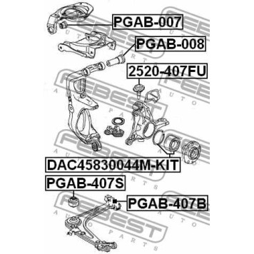 Подвеска рычага независимой подвески колеса FEBEST PGAB-407B-3